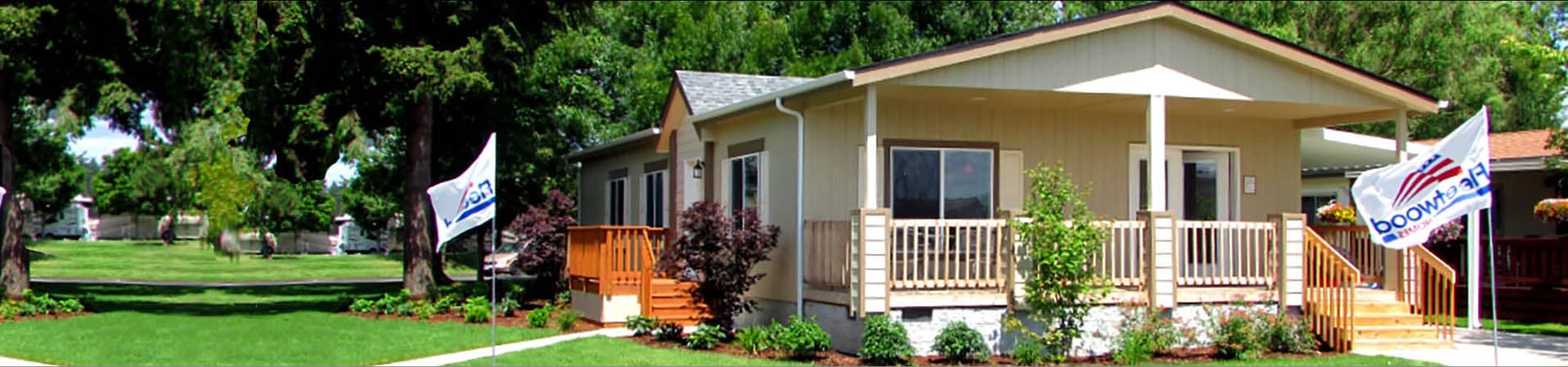 beautiful manufactured home on land with large tree in California